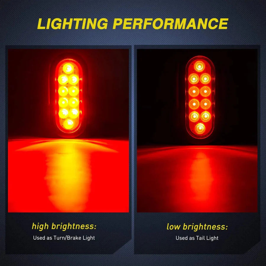 LED Oval Stop Turn Tail Lights 10 LED (PAIR)