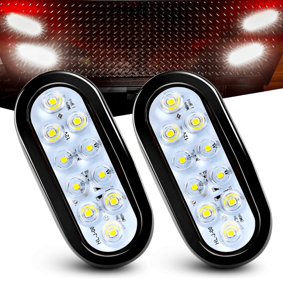 LED Oval Backup Lights 10 LED (PAIR)