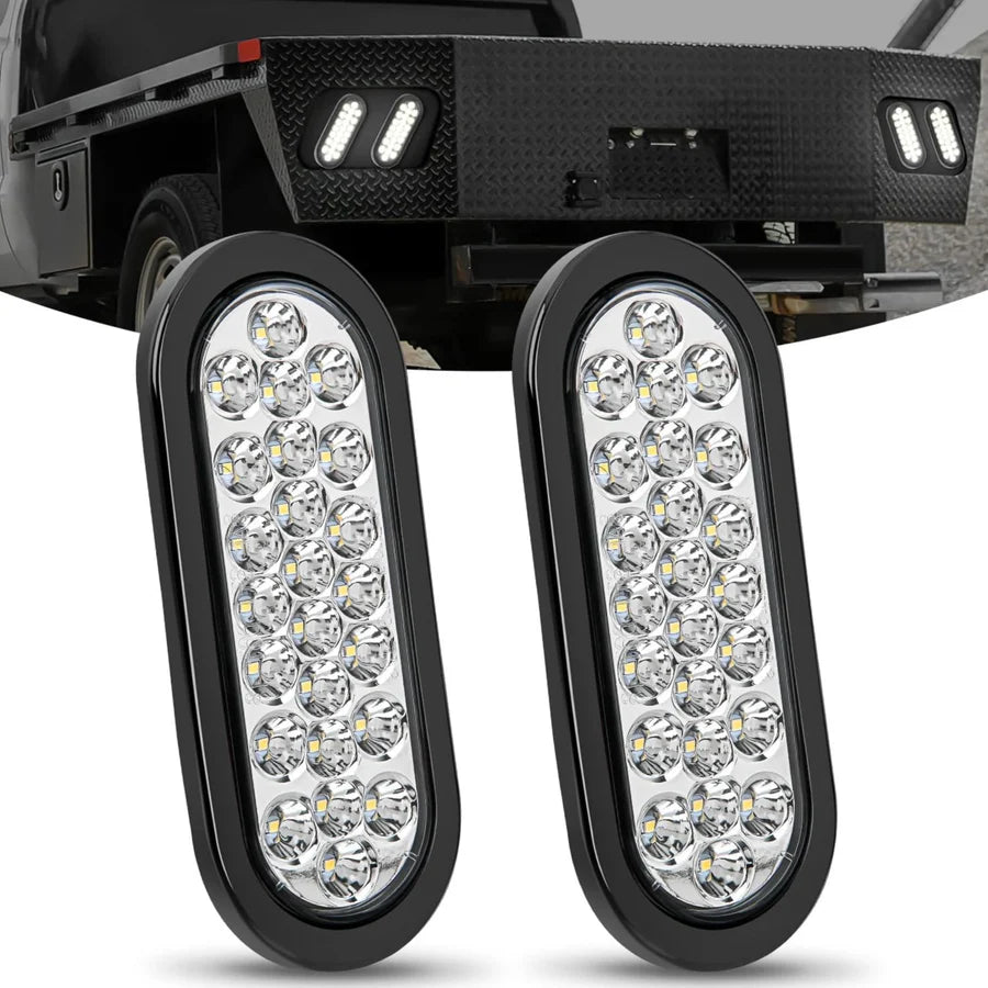 NiLight LED Oval Backup Lights 24 LED (PAIR)