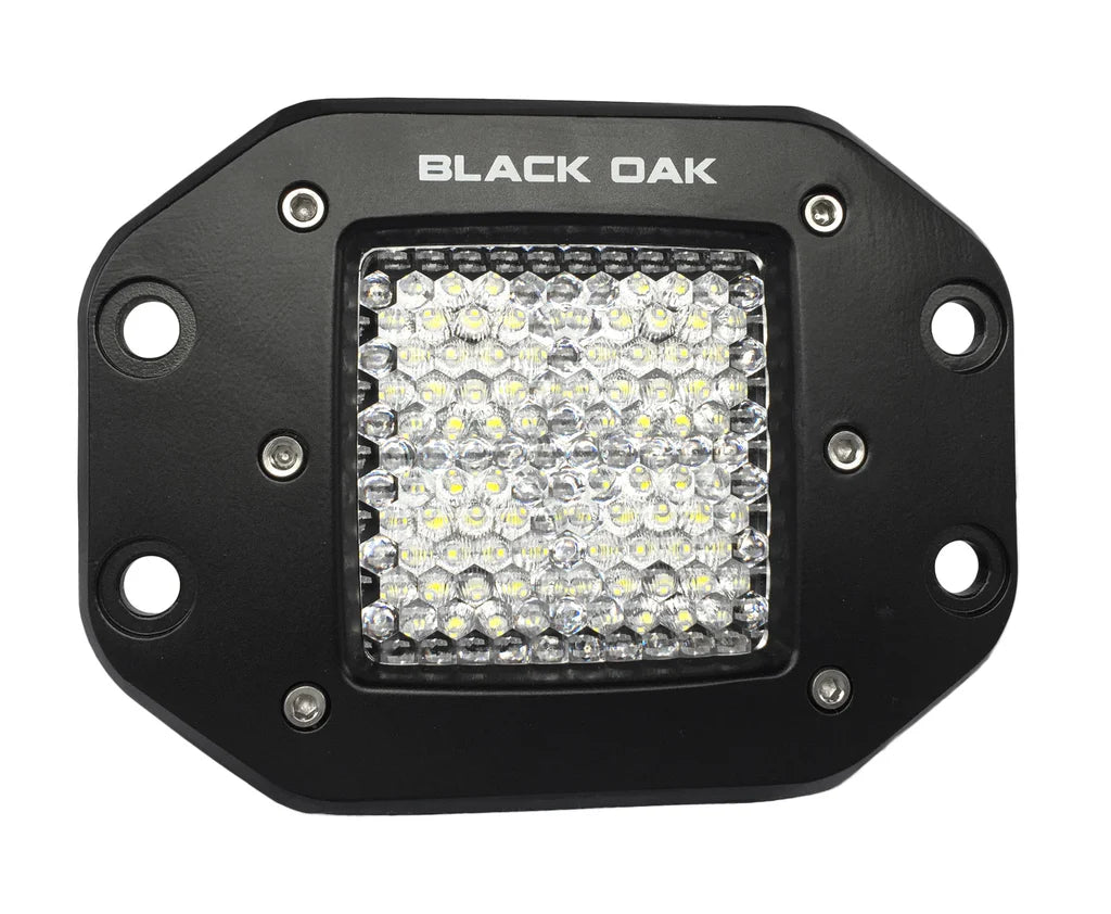 3X3 Flush Mount LED Black Oak LED