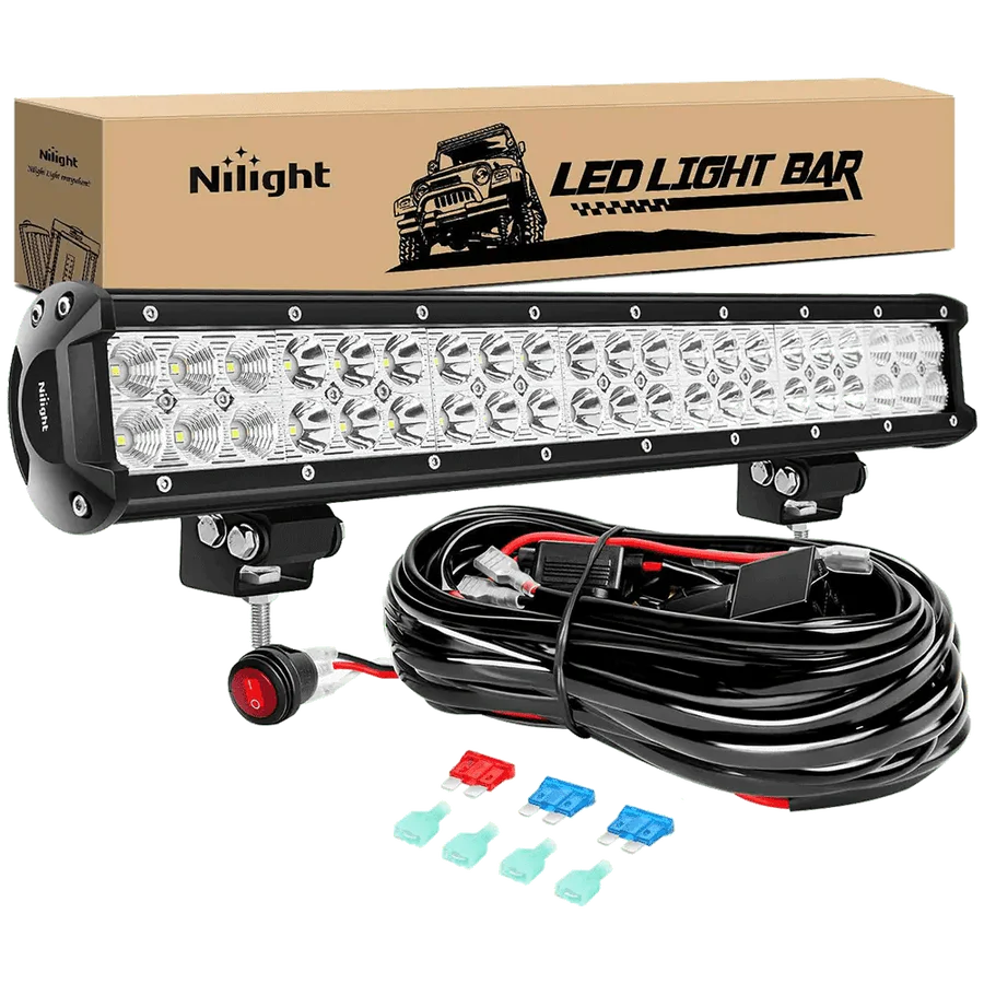 NiLight 20 Inch 126W Double Row Spot/Flood LED light Bar