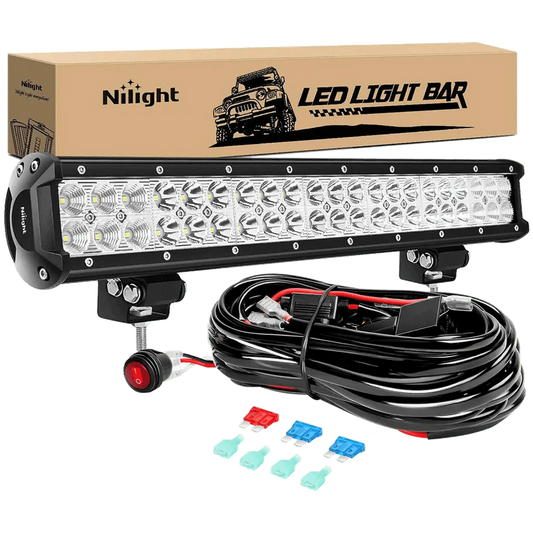 NiLight 20 Inch 126W Double Row Spot/Flood LED light Bar