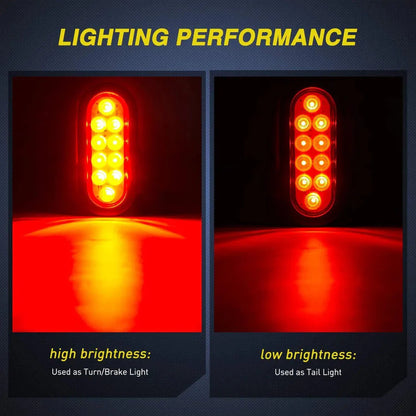 LED Oval Stop Turn Tail Lights 10 LED (PAIR)