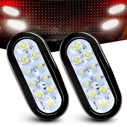 LED Oval Backup Lights 10 LED (PAIR)