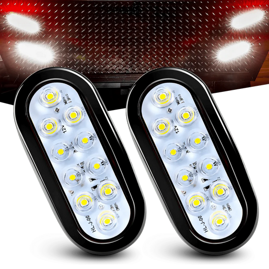 LED Oval Backup Lights 10 LED (PAIR)