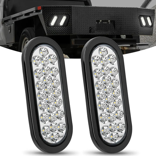 NiLight LED Oval Backup Lights 24 LED (PAIR)
